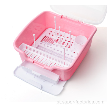 Caixa de armazenamento multifuncional de plástico para produtos de alimentação do bebê